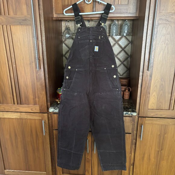 Carhartt R01-M Bib Overalls - Brown - Size 36 x 30 - Picture 1 of 1